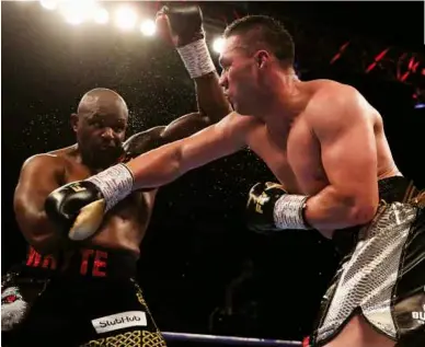  ??  ?? THREAT: Joseph Parker’s right cross is a dangerous weapon