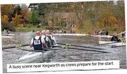  ?? ?? prepare for the start A busy scene near Kegworth as crews