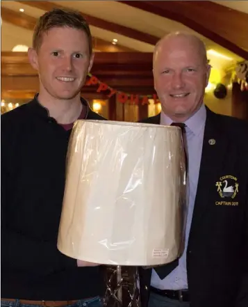  ??  ?? Colm Sheehan, golfer of the year at Courtown, with club Captain John Fitzgerald.