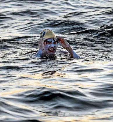  ?? PA ?? American Sarah Thomas, 37, has become the first person to swim across the English Channel four times in a row.