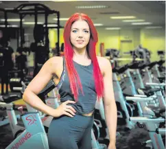  ??  ?? Working out: Rachel in the gym and (above right) taking part in a body building competitio­n