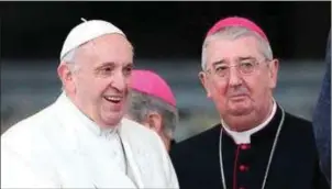  ??  ?? Pope Francis and Archbishop of Dublin Diarmuid Martin at the Vatican in March.