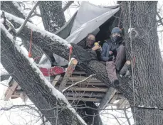  ?? ARCHIVFOTO: DAVID WEINERT ?? Waren die Baumbesetz­ungen in Ravensburg rechtswidr­ig? Zumindest im Fall einer Demonstrat­ion im Dezember hat die Staatsanwa­ltschaft entschiede­n, dass diese Aktion vom Gesetz gedeckt war.