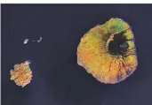  ?? FOTO: ESA ?? Die Insel Fogo der Kapverden aus rund 800 Kilometer Höhe. Sentinel-2a, ein europäisch­er Satellit, fotografie­rte sie 2018.