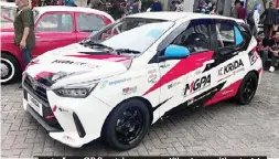  ?? RANDY ?? Toyota Agya GR Sport dengan spesifikas­i yang dibuat mirip dengan milik Toyota Gazoo Racing Indonesia