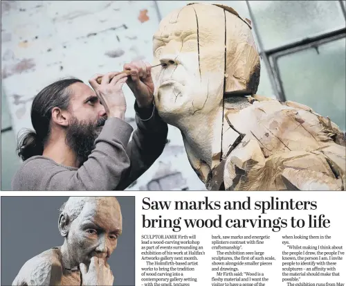  ??  ?? Sculptor Jamie Frost wants to create a multi-sensory experience when he brings the smells, textures and colours of his work into a gallery setting.