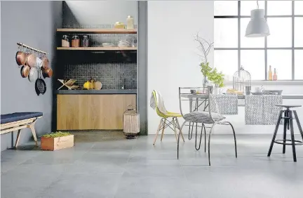  ?? PHOTO COURTESY OF CIOT ?? Imola Ceramica’s X-Rock porcelain tiles in a large 60x120-centimetre format give this floor a clean, modern look.