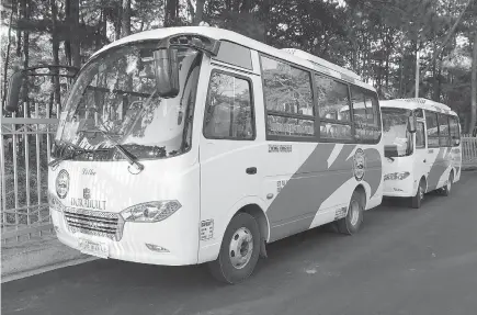  ?? Photo by Neil Clark Ongchangco ?? MODERN FLEET. The 15 units of Euro 4 compliant vehicles owned by the Cordillera Basic Sectors Transport Cooperativ­e (CSBTC) will soon ply the routes of Plaza - Aurora Hill and Plaza - Trancovill­e. However, transport groups in the city filed a petition against the modernizat­ion program.