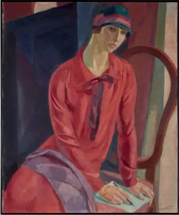  ??  ?? Mujer de rojo (1931), de Daniel Vázquez Díaz.
