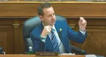  ?? SCREEN SHOT / COURTESY ?? U.S. Rep. Jared Moskowitz, D-Parkland, raises questions Wednesday at a House Oversight Committee hearing.