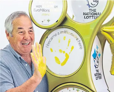  ?? Picture: Gareth Jennings. ?? Lottery winner Raymond Storey at Asda Myrekirk to launch the new Gold play station. He won more than £1 million back in 2014.