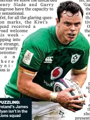  ??  ?? PUZZLING: Ireland’s James Ryan isn’t in the Lions squad