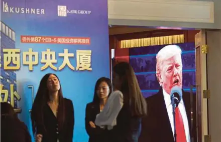  ?? AP PIC ?? An event promoting EB-5 investment in a Kushner Companies developmen­t in Shanghai recently. The EB-5 programme has been heavily criticised by government watchdogs and targeted by lawmakers in the US Congress, who say it promotes fraud.