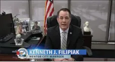  ?? SUBMITTED ?? Mentor City Manager Ken Filipiak delivered his annual State of the City address pandemic-style on Feb. 23.