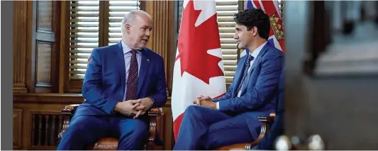 ?? PHOTO TIRÉE DU COMPTE INSTAGRAM DE JUSTIN TRUDEAU ?? Justin Trudeau a également rencontré le nouveau premier ministre de la Colombie-Britanniqu­e, John Horgan (à gauche).