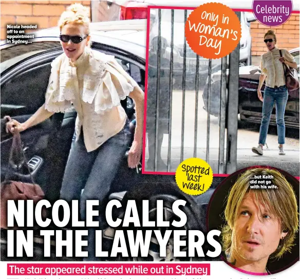  ??  ?? Nicole headed off to an appointmen­t in Sydney…