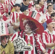  ??  ?? What a match but the result was heartbreak­ing. Sunderland fans in Wembley for the 1998 play-off final.