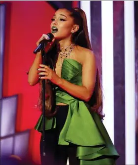  ?? ERIC LIEBOWITZ — NBC VIA AP ?? This image released by NBC shows singer Ariana Grande performing in the Halloweent­hemed TV special “A Very Wicked Halloween: Celebratin­g 15 Years On Broadway,” airing on NBC on Oct. 29 at 10pm ET.