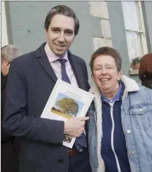  ??  ?? Minister Simon Harris with Sarah Behan at the launch of the Shillelagh Heritage Trail.