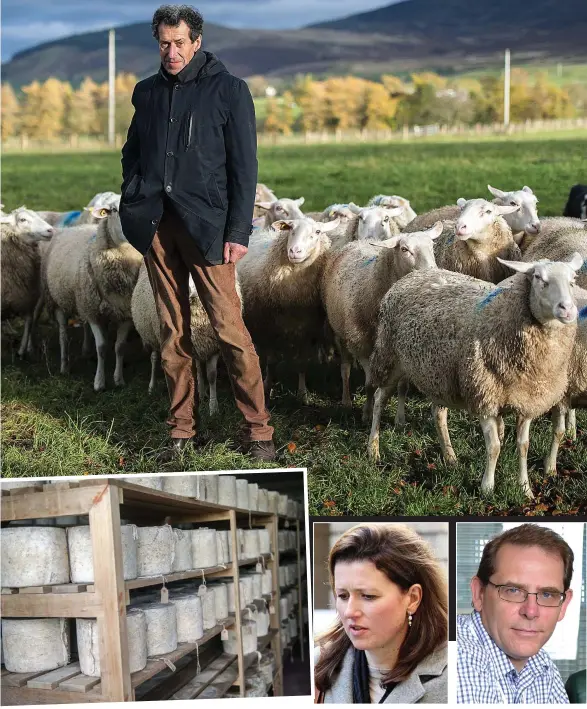  ??  ?? Maturing: Cloth-covered Errington cheese at the family farm Nightmare: Selina Cairns ‘No agenda’: Geoff Ogle of FSS Humphrey Errington, whose firm was cleared of breaching food safety laws, at his Lanarkshir­e farm
