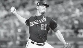  ?? PATRICK SEMANSKY/AP ?? Nationals reliever Tanner Rainey throws against the Houston Astros during the sixth inning of Game 5 of the World Series on Sunday in Washington.