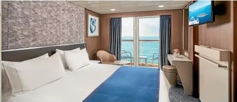  ?? ?? The balcony staterooms are smart, modern and functional.