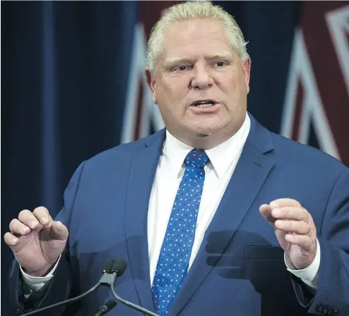  ?? CRAIG ROBERTSON / POSTMEDIA NEWS ?? Ontario Premier Doug Ford’s use of the constituti­on’s notwithsta­nding clause has created a political firestorm.