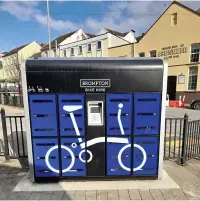  ??  ?? A bike hire station in place in Carmarthen.