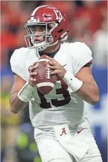  ?? BRETT DAVIS/USA TODAY SPORTS ?? Alabama quarterbac­k Tua Tagovailoa threw for 3,353 yards and 37 touchdowns while leading the Crimson Tide to the No. 1 seed in the CFP.