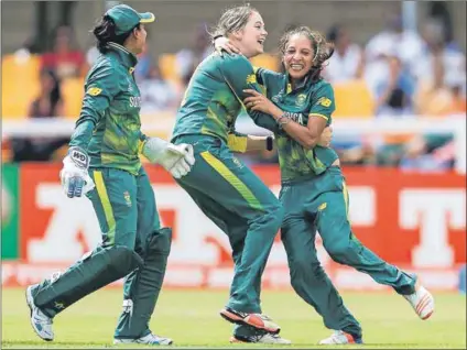  ?? Photo: Matthew Lewis/icc/getty Images ?? Foundation: (From left) Trisha Chetty, Dane van Niekerk and Shabnim Ismail, who have played together for more than a decade, are the heart of the Proteas team.