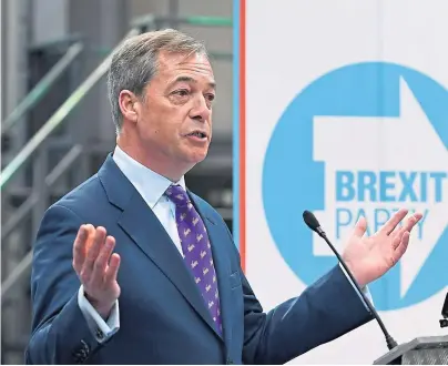  ??  ?? WORLD VIEW: Brexit Party leader Nigel Farage identified overpopula­tion as the main threat to Planet Earth