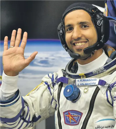  ?? AFP ?? Emirati astronaut Maj Hazza Al Mansouri, above, his colleague Dr Sultan Al Neyadi and Nasa astronauts are using their expertise to support the UAE’s space programme. The Emirates’ next astronauts will be selected next month