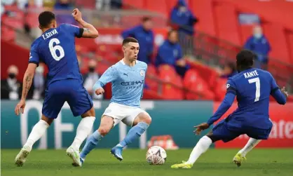 ?? ?? Manchester City and Chelsea in action in last month’s FA Cup semi-final. They are due to contest the Champions League final in Istanbul. Photograph: Ben Stansall/Reuters