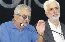  ?? KESHAV SINGH/HT ?? Patiala MP Dr Dharamvira Gandhi (left) at a press conference at Chandigarh Press Club on Wednesday.