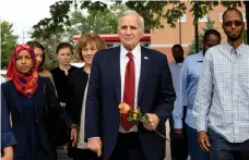  ?? AP ?? Mark Dayton, the governor of Minnesota, who visited the centre on Sunday, described the blast as ‘an act of terrorism’