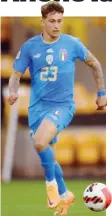  ?? GETTY ?? Salvatore Esposito al debutto con l’Italia in Nations League
