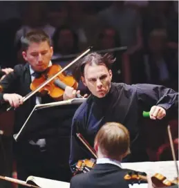  ??  ?? Teodor Currentzis conducts MusicAeter­na at the Proms 2018.