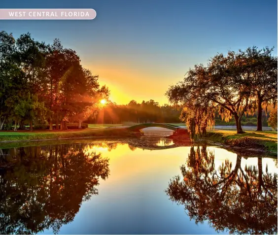  ??  ?? SUNRISE REFLECTION­S ON THE GOLF COURSE • VISIT ST. PETE/CLEARWATER