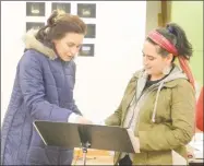  ?? Chuck MacNaughto­n / Hartford Stage ?? Rachel Alderman directs Rachel Spencer Hewitt in a scene from “Cry It Out.”