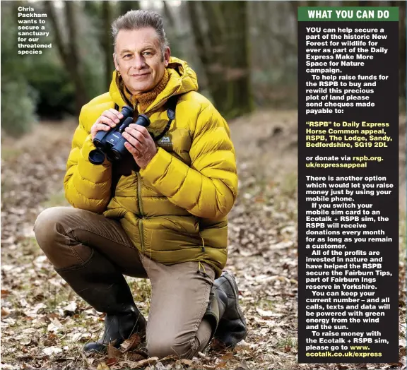  ?? Picture: STEVE REIGATE ?? Chris Packham wants to secure a sanctuary for our threatened species