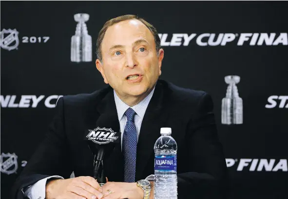  ?? — THE ASSOCIATED PRESS FILES ?? NHL Commission­er Gary Bettman has said gambling isn’t a major concern for his league in the U.S.