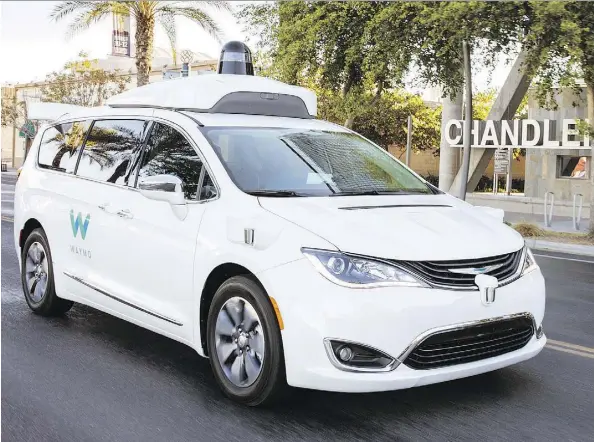  ?? WAYMO ?? Waymo’s self-driving Chrysler Pacifica has been likened to “ultimate student drivers” taking their first driving test.