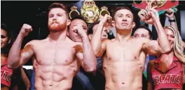  ??  ?? Saúl Álvarez y Gennady Golovkin se preparan para su segunda batalla.