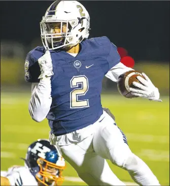  ?? File photo/Special NWA Democrat Gazette/DAVID BEACH ?? Bentonvill­e West’s AJ Moss and the Wolverines have a first-round bye in the state playoffs.
