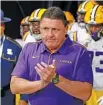  ?? AP ?? Ed Orgeron won the Coach of the Year award after leading LSU to its first CFP appearance.