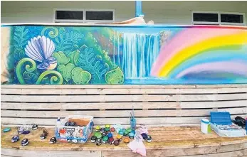  ?? ?? One of the completed murals at Kerikeri Primary School created by local artist Erika Pearce.