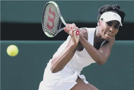  ??  ?? Venus Williams showed her experience and class to outgun Britain’s Johanna Konta in yesterday’s Wimbledon semi-final.