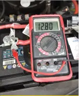  ?? ?? You can easily check if your charger also tops up the vehicle battery by using a multimeter set to volts – the voltage will increase when hooked up if it’s receiving any charge