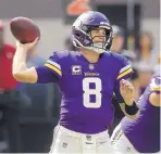 ?? JIM MONE/ASSOCIATED PRESS ?? QB Kirk Cousins, who signed an $84 million deal with Minnesota in the offseason, will vie against the unbeaten Rams in LA tonight.