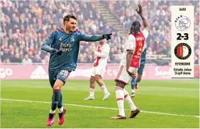  ?? ?? RESPONDIÓ. Una vez más el exdelanter­o de Cruz Azul marcó para el Feyenoord ante un rival de calidad.